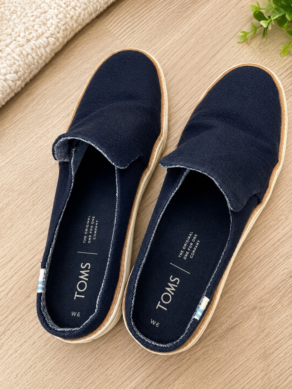 Toms Navy Canvas Women’s Slip-On Loafers